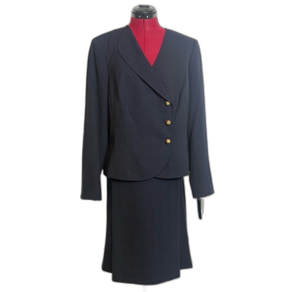 NWT John Meyer Skirt Suit Women’s Size 14 Dark Blue 2-Piece Suit Blazer & Skirt